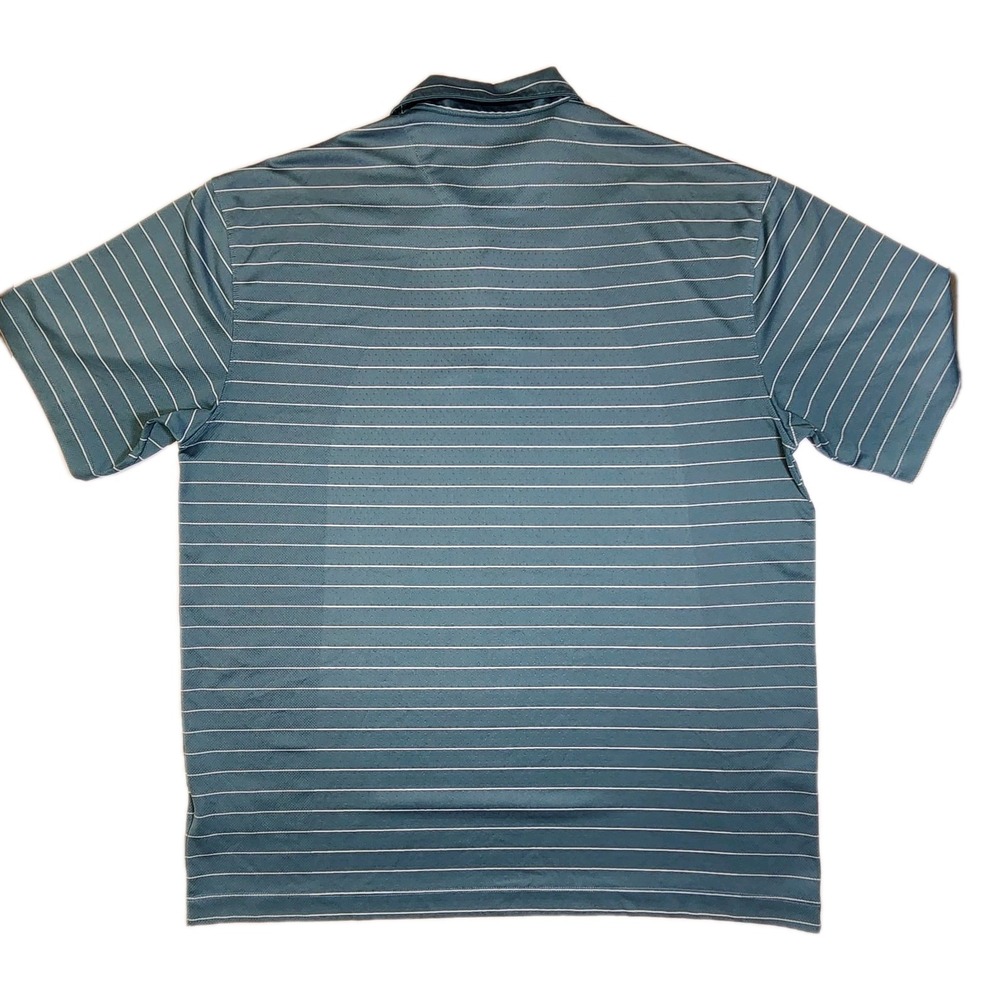Nike Golf Dri-Fit Polo Shirt Mens XL Green White Stripe SS Style 231584 - Picture 2 of 6